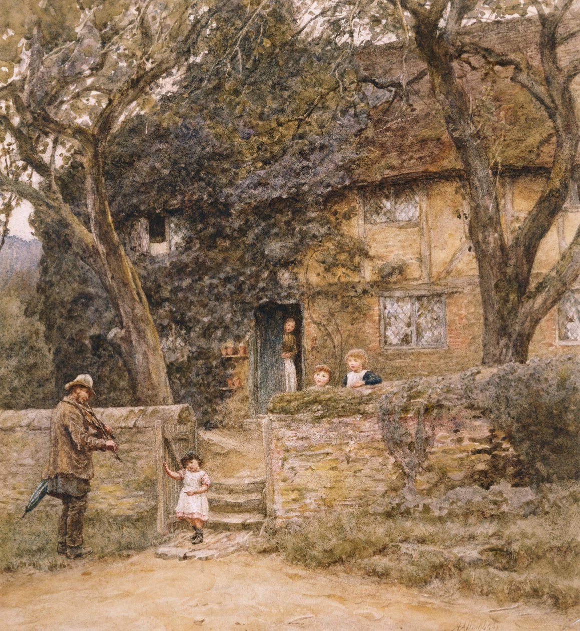 Skrzypek autorstwa Helen Allingham