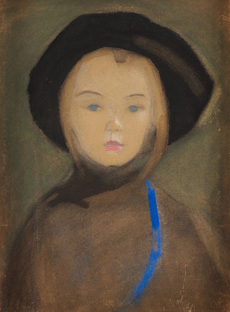 Dziewczyna z niebieską wstążką, 1909. autorstwa Helene Schjerfbeck