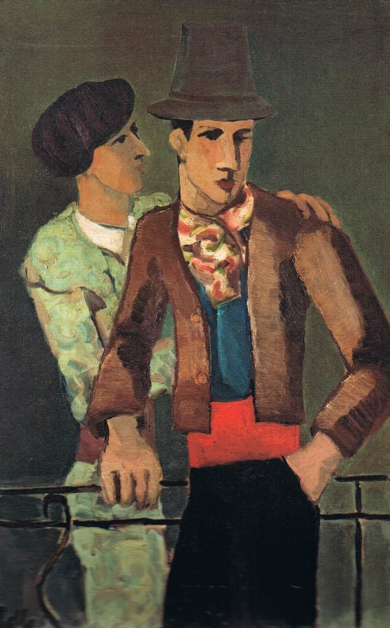 Picador trzymany za ramię przez torero autorstwa Helmut Kolle
