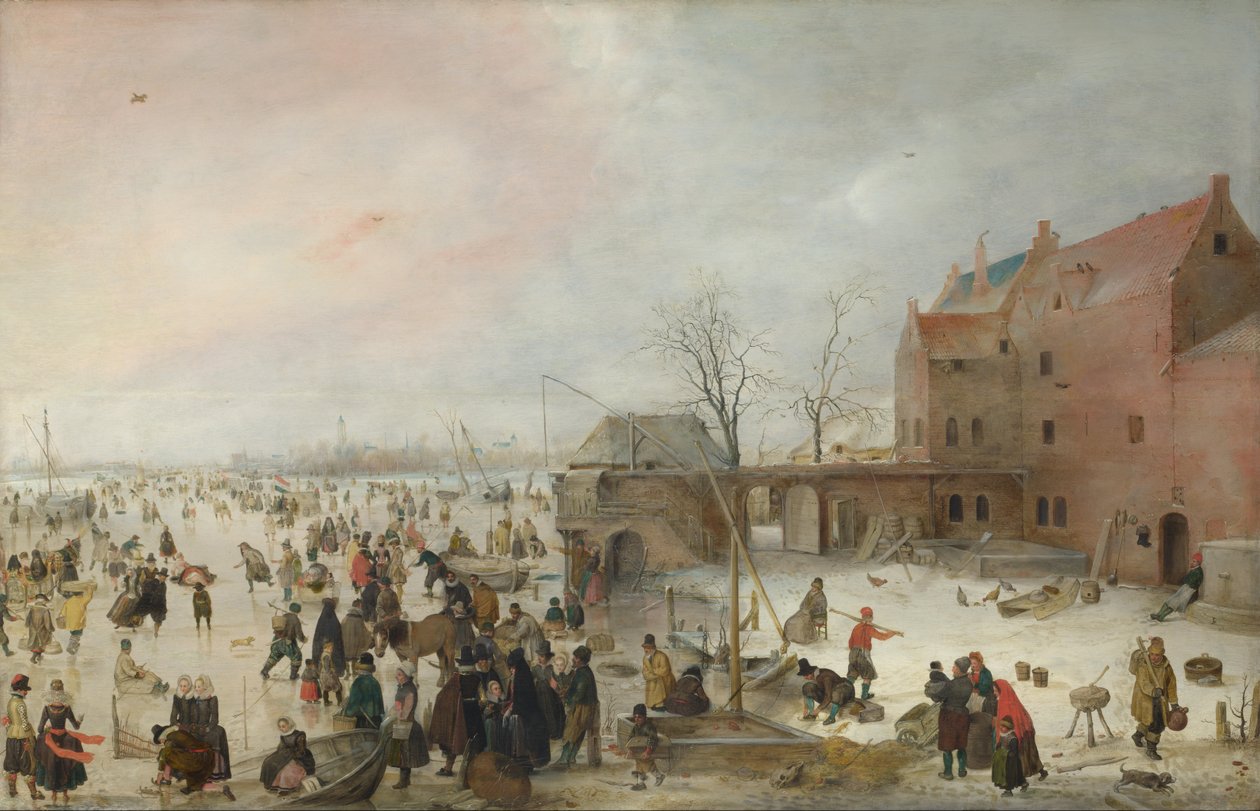 Widok na lód w browarze autorstwa Hendrick Avercamp