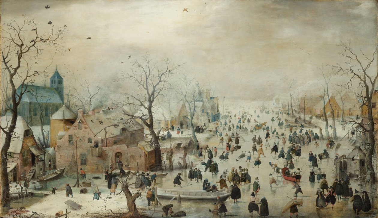 Zimowy krajobraz z łyżwiarzami autorstwa Hendrick Avercamp