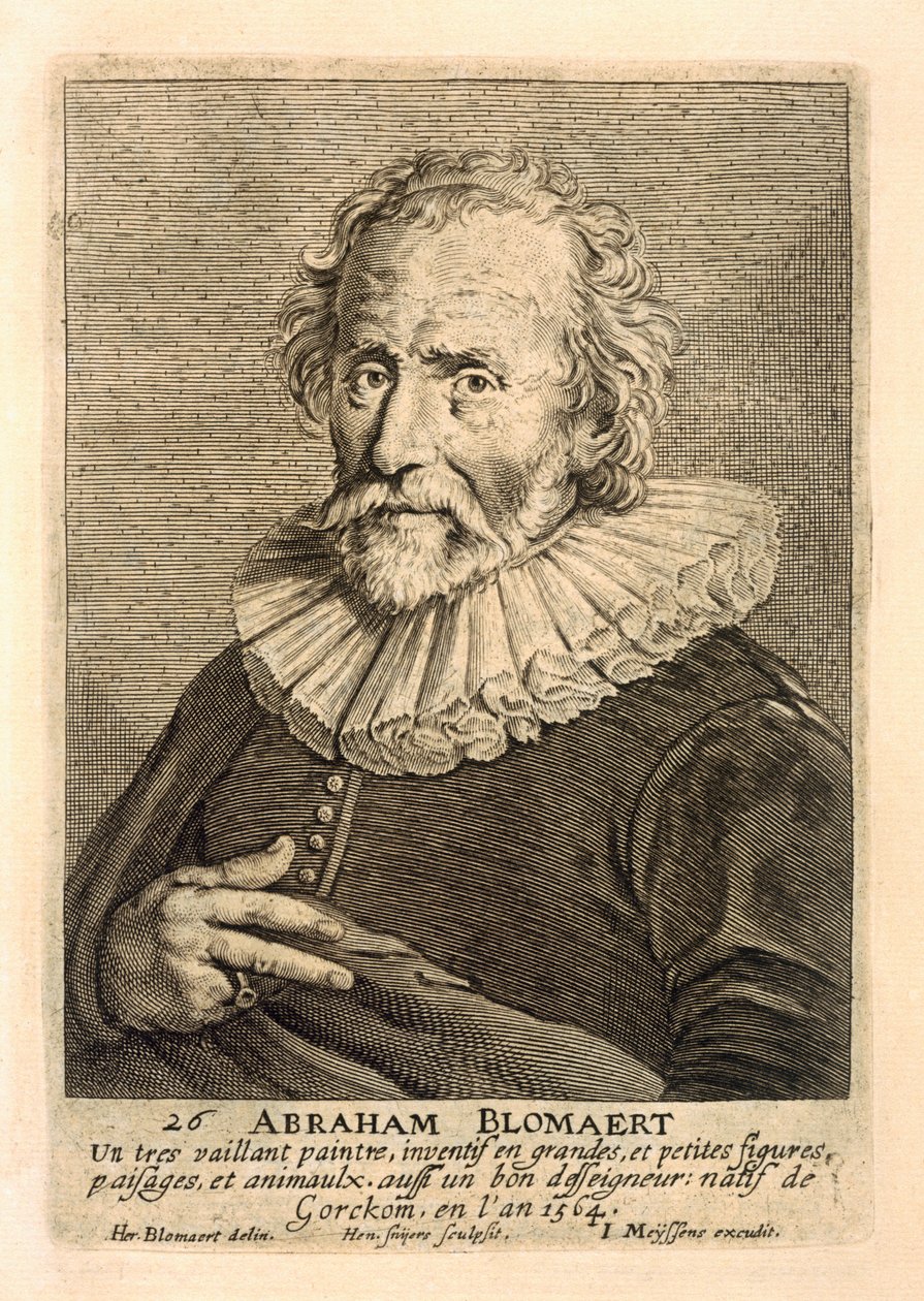 Portret Abrahama Bloemaerta, rytowany przez Johannesa Meyssensa (1612-70) autorstwa Hendrick Bloemaert