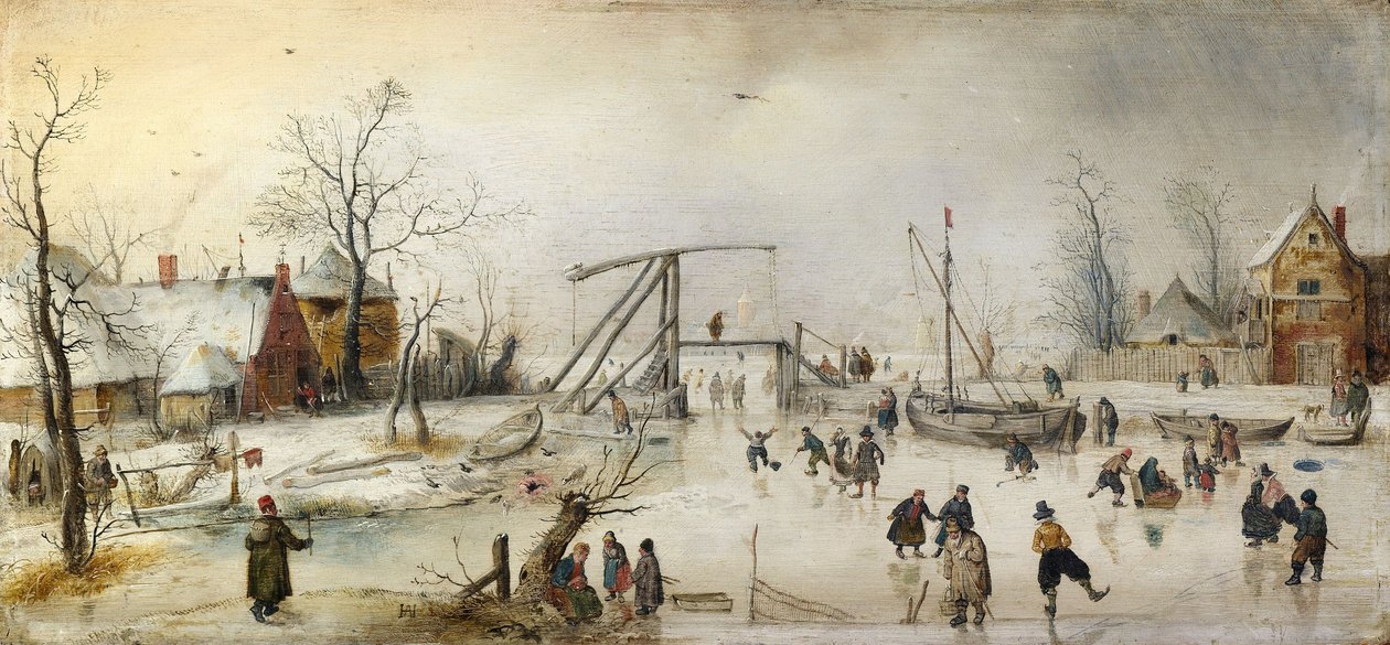 Scena na lodzie autorstwa Hendrick Avercamp