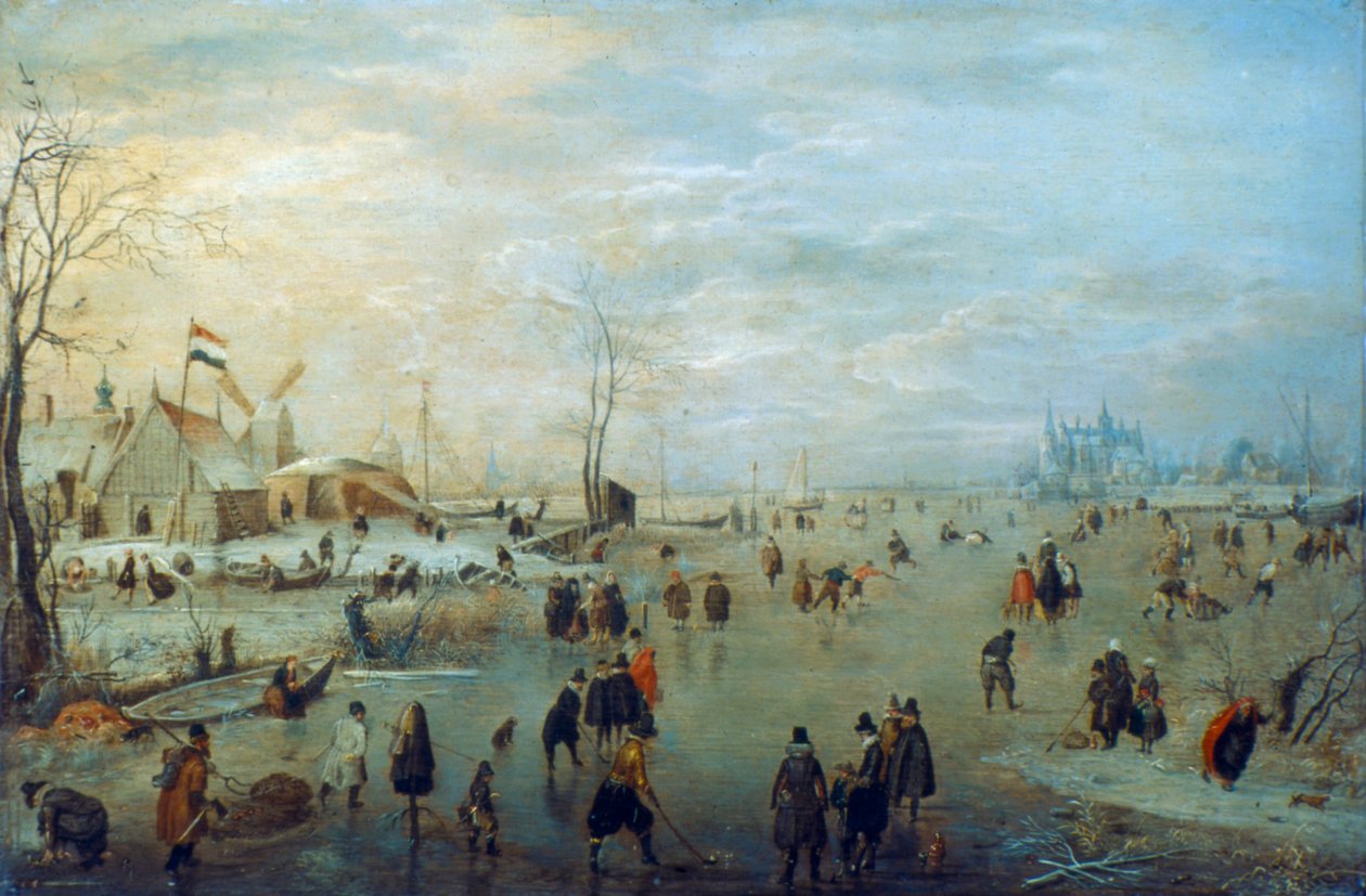 Pejzaż zimowy, 1630-1634 autorstwa Hendrick Avercamp