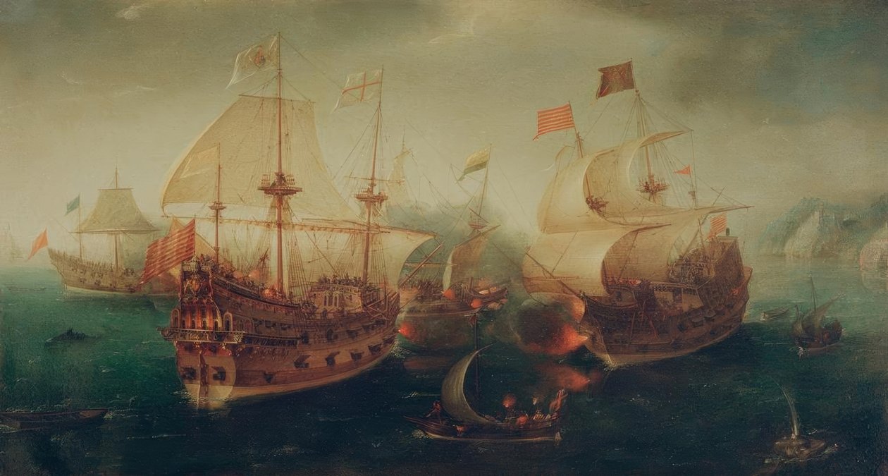 Bitwa morska autorstwa Hendrick Cornelisz. Vroom