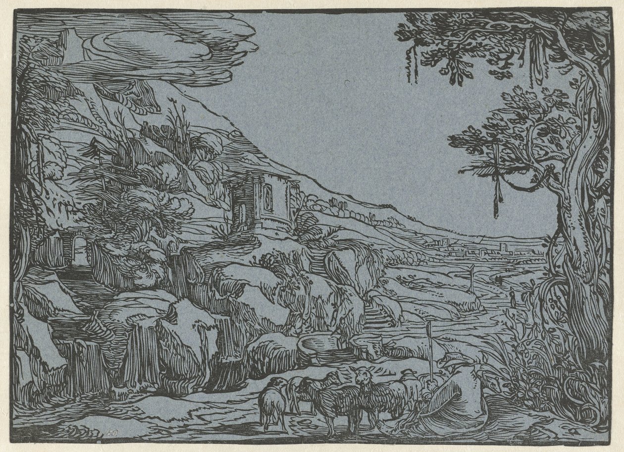 Arkadyjski krajobraz autorstwa Hendrick Goltzius (rejected attribution)