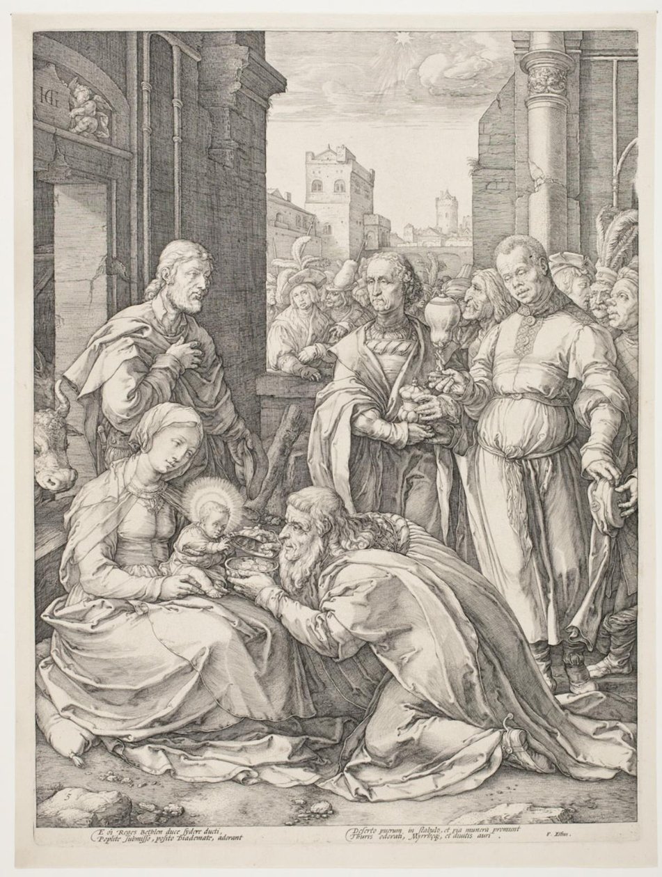 Adoracja Trzech Króli autorstwa Hendrick Goltzius