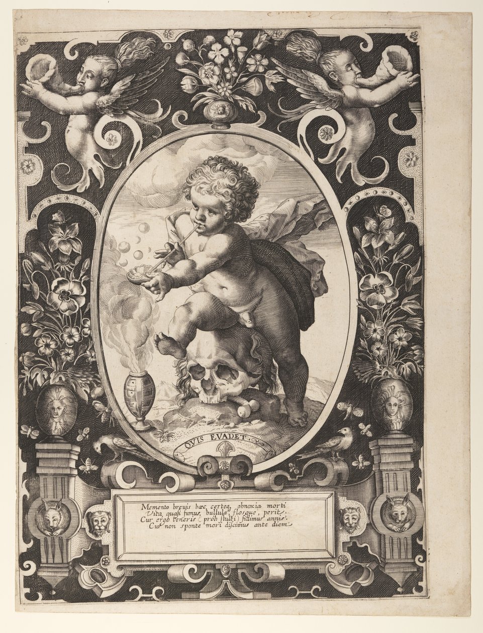 Alegoria przemijania (Quis Evadet) autorstwa Hendrick Goltzius