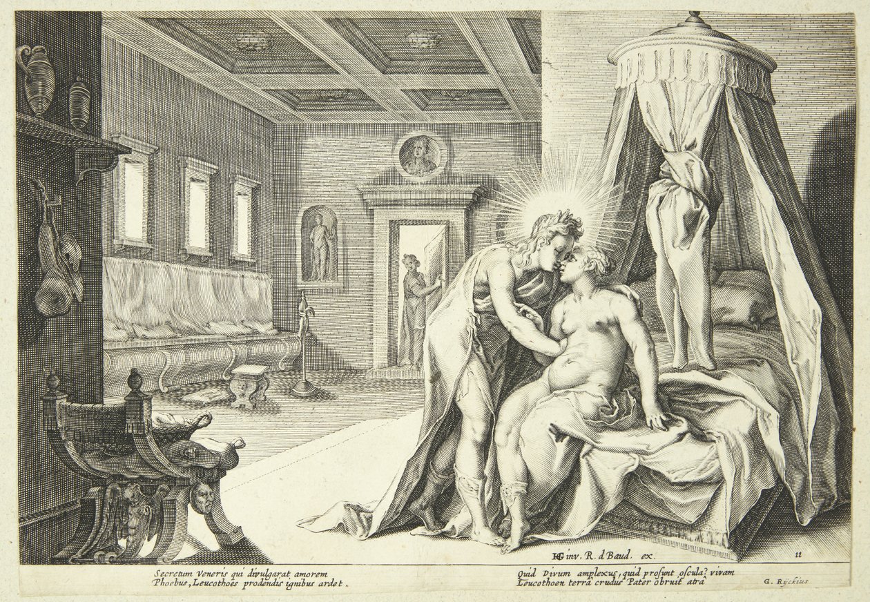 Apollo wykorzystuje Leucothoe autorstwa Hendrick Goltzius