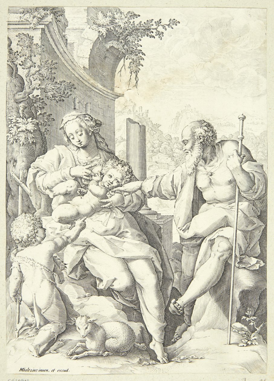 Święta Rodzina z małym Janem autorstwa Hendrick Goltzius