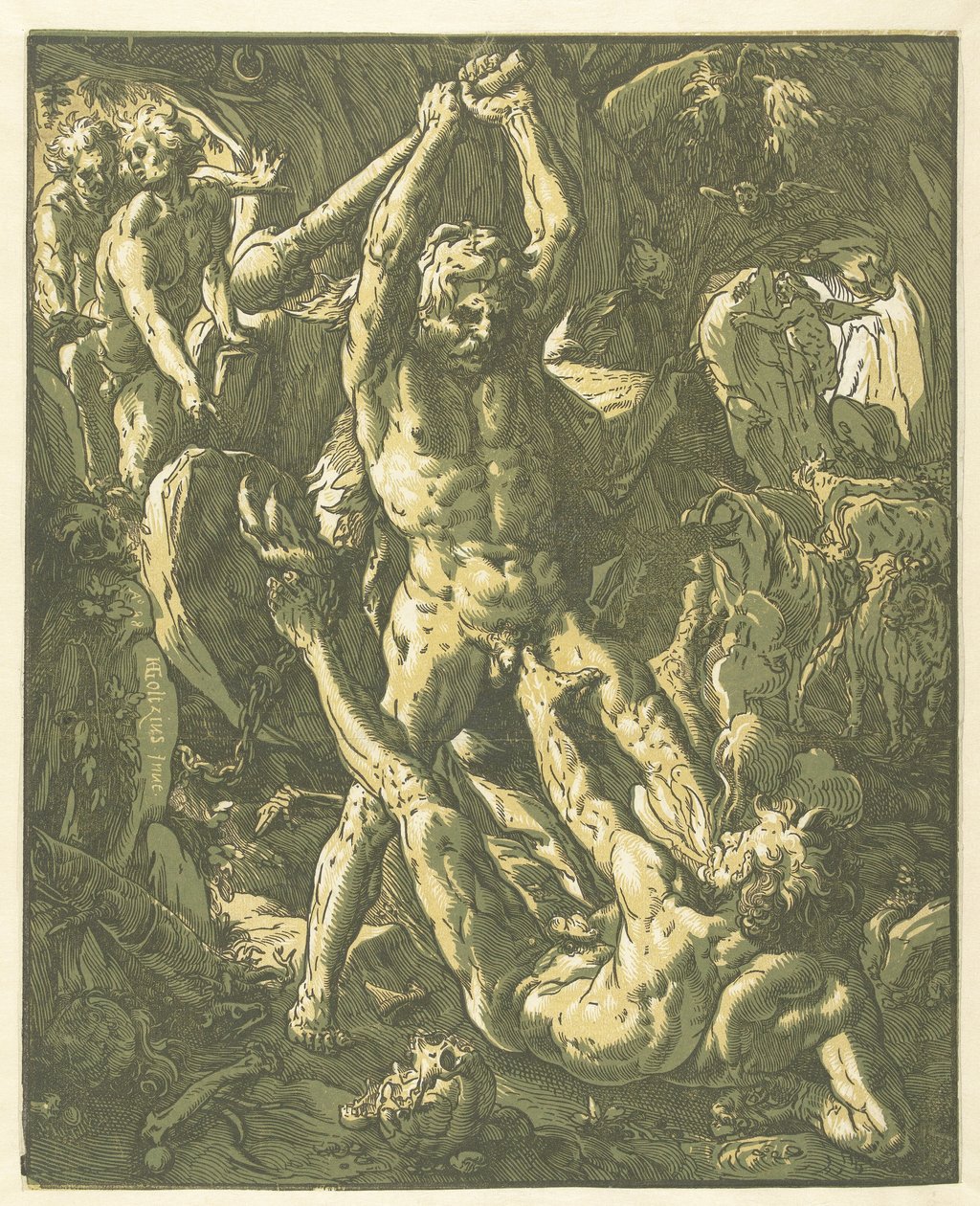 Hercules en Cacus autorstwa Hendrick Goltzius