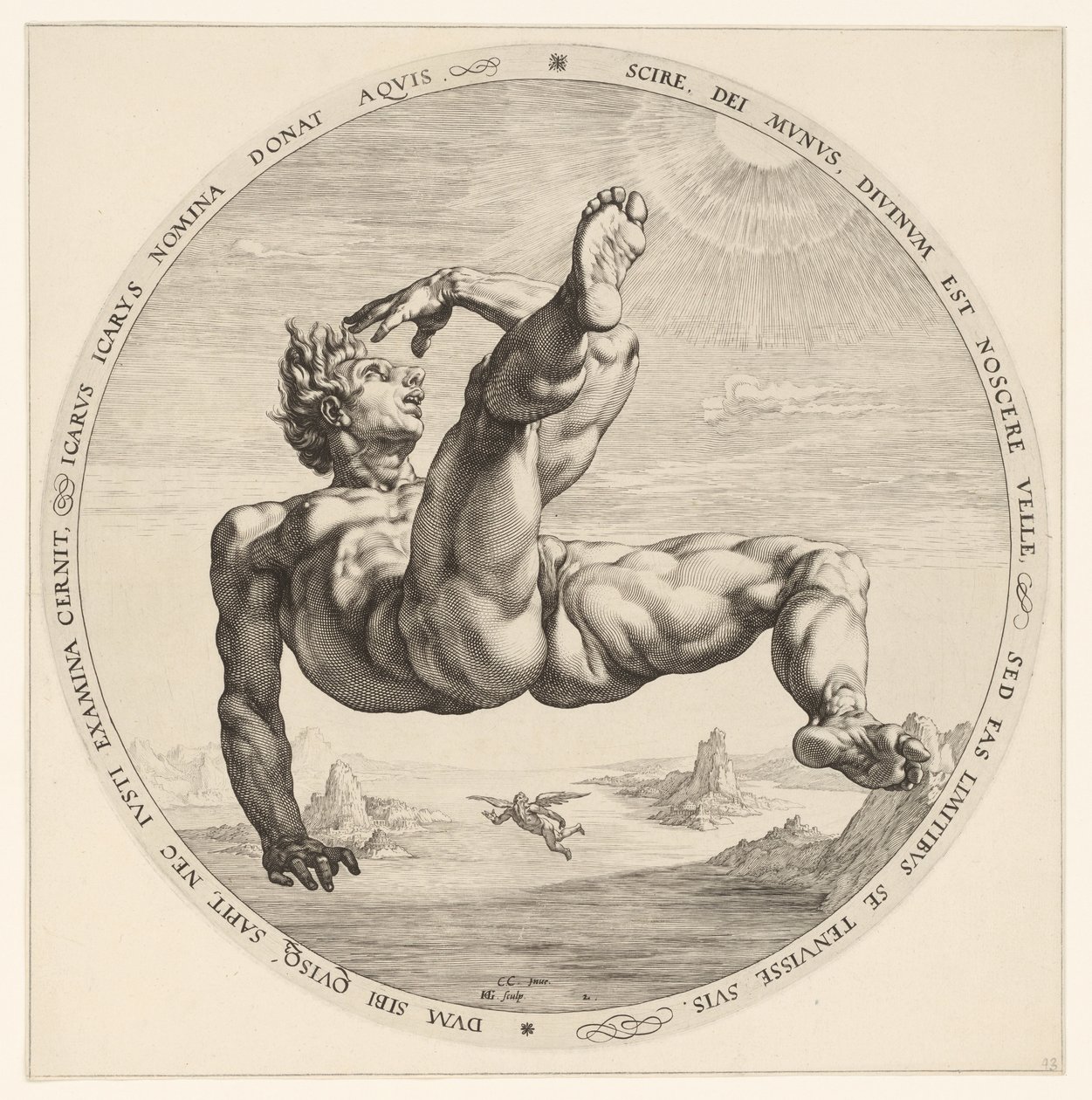 Ikar De vier vallers (tytuł serii) autorstwa Hendrick Goltzius