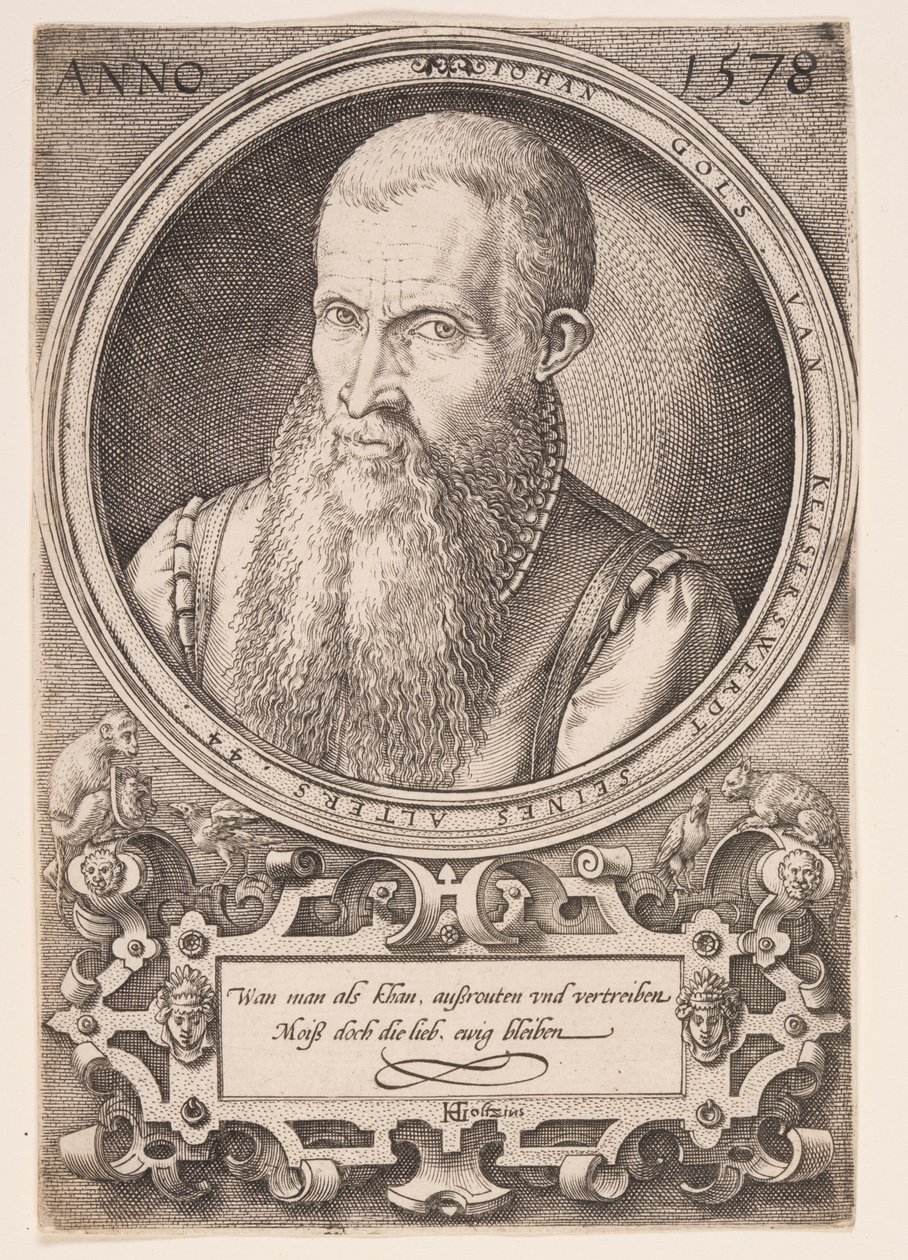 Jan Goltz II, ojciec artysty autorstwa Hendrick Goltzius