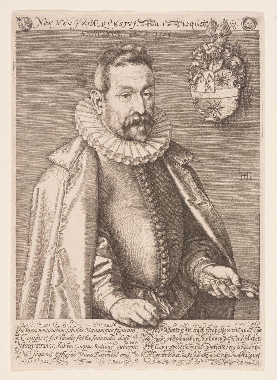 Jan Nicquet, kolekcjoner dzieł sztuki w Amsterdamie autorstwa Hendrick Goltzius