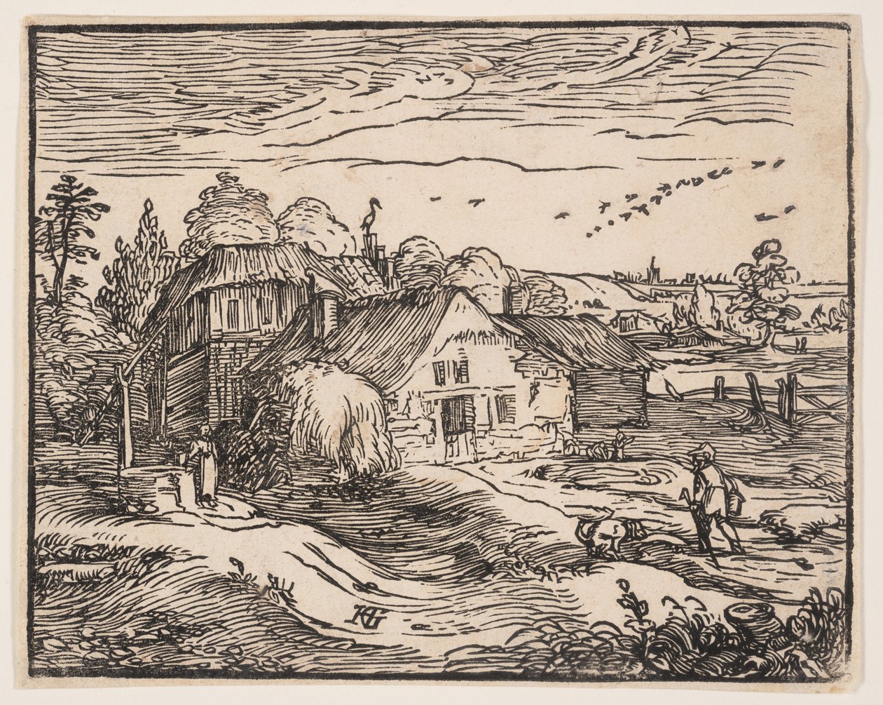 Krajobraz z domem wiejskim autorstwa Hendrick Goltzius