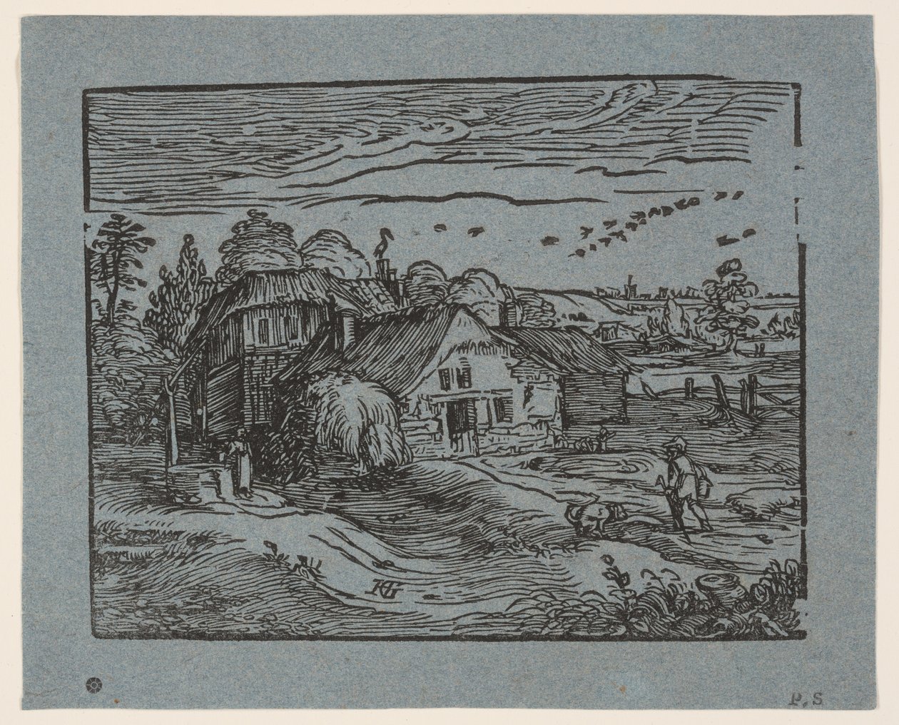 Krajobraz z domem wiejskim autorstwa Hendrick Goltzius