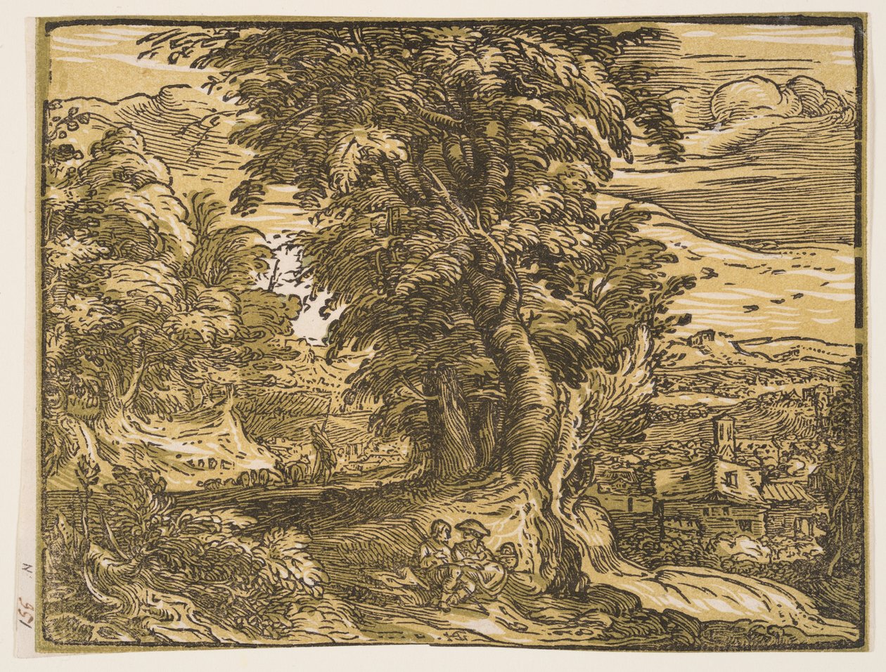 Krajobraz z parą pasterzy autorstwa Hendrick Goltzius