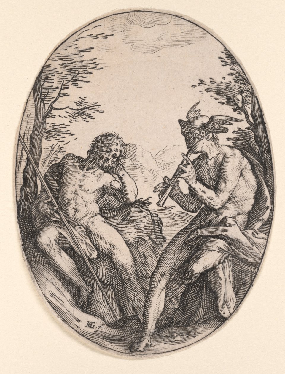 Mercury i Argus autorstwa Hendrick Goltzius