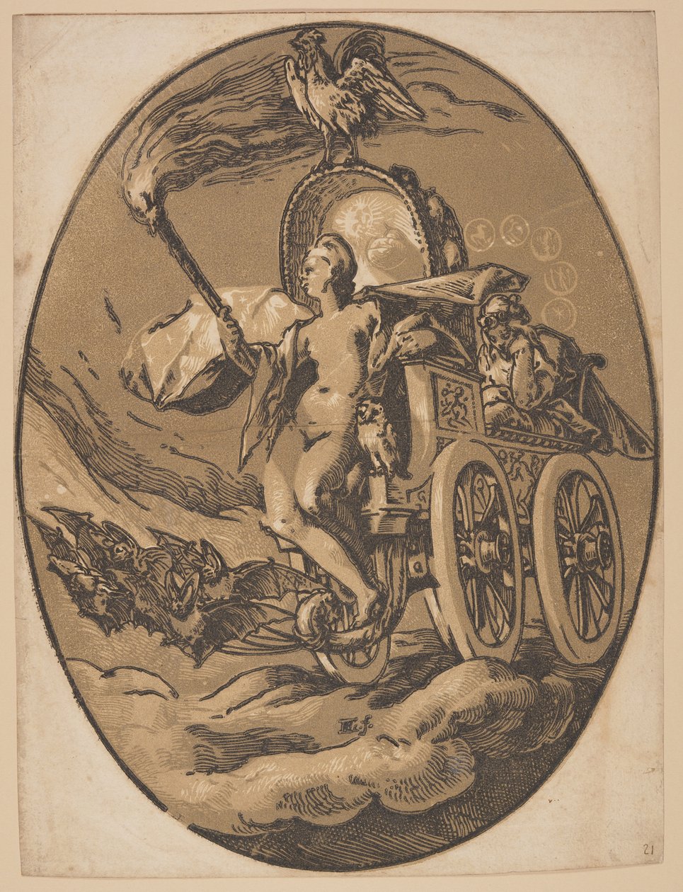 Nox, z Bóstw autorstwa Hendrick Goltzius