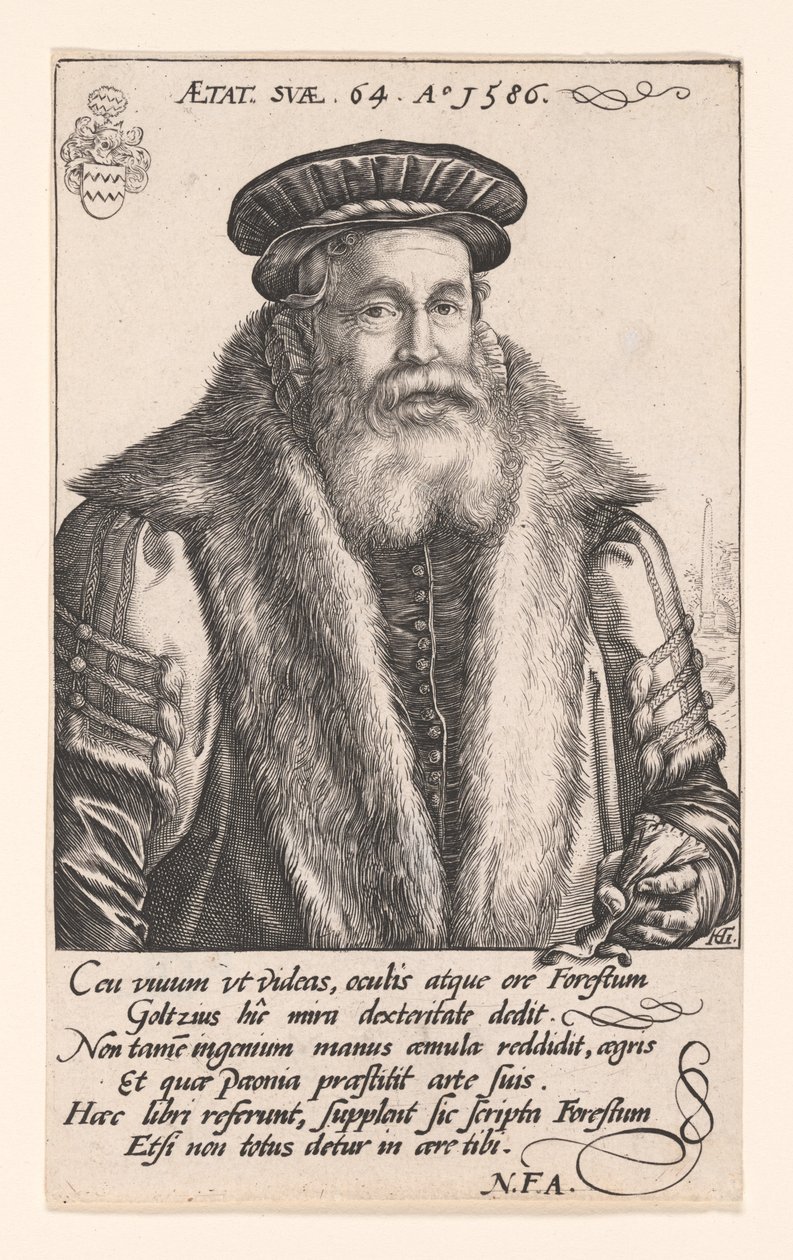 Pieter van Foreest (Petrus Forestus) autorstwa Hendrick Goltzius