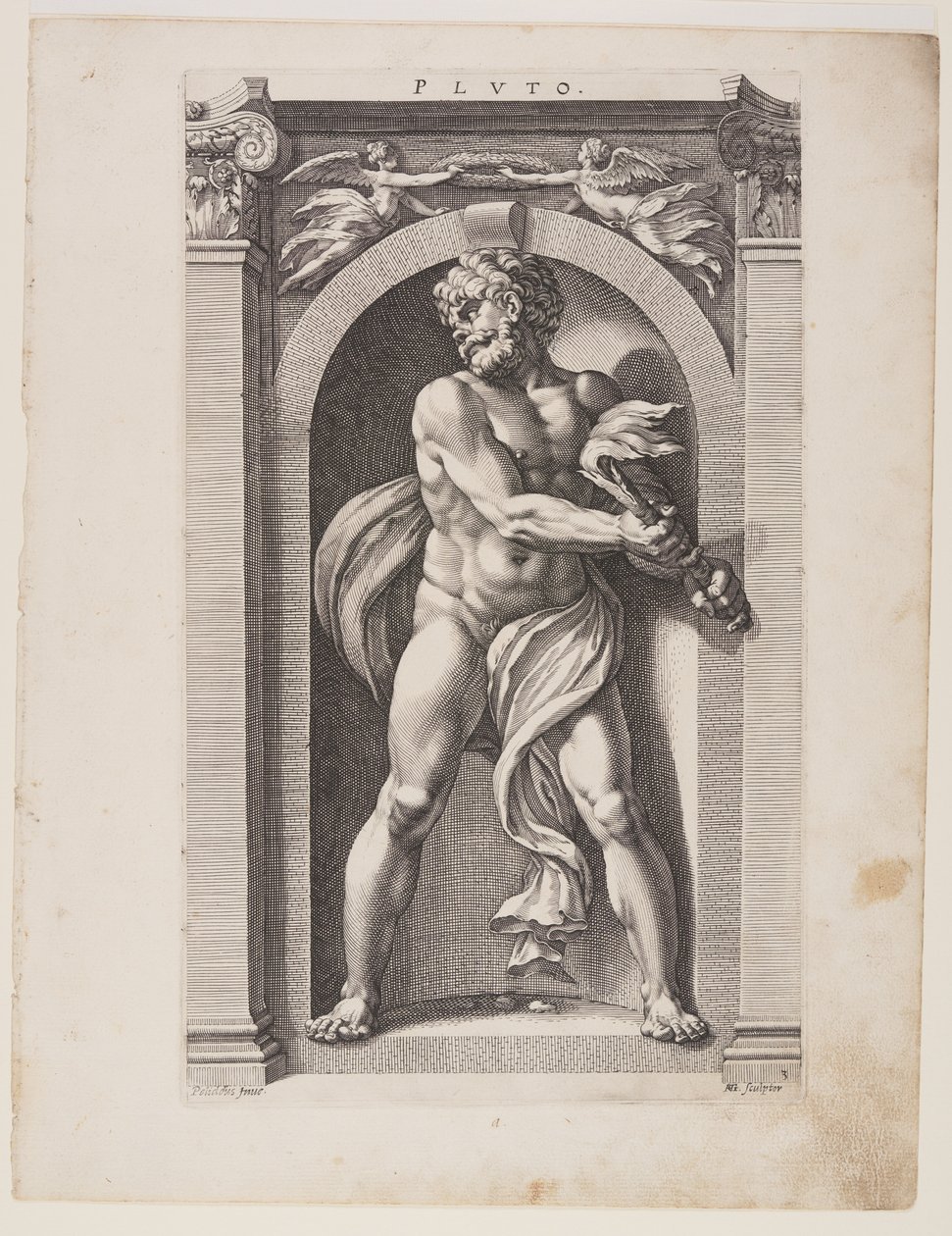 Pluton, z Ośmiu pogańskich bogów autorstwa Hendrick Goltzius