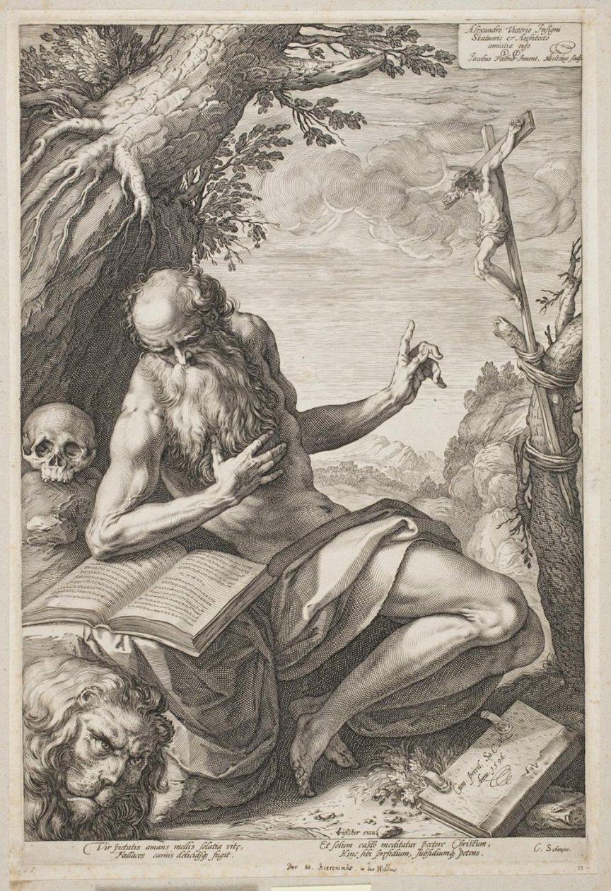 Św. Hieronim autorstwa Hendrick Goltzius