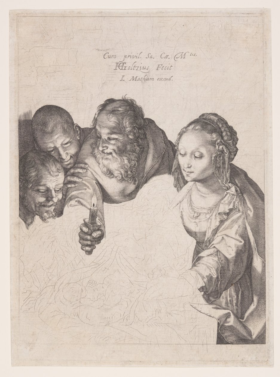 Adoracja pasterzy autorstwa Hendrick Goltzius