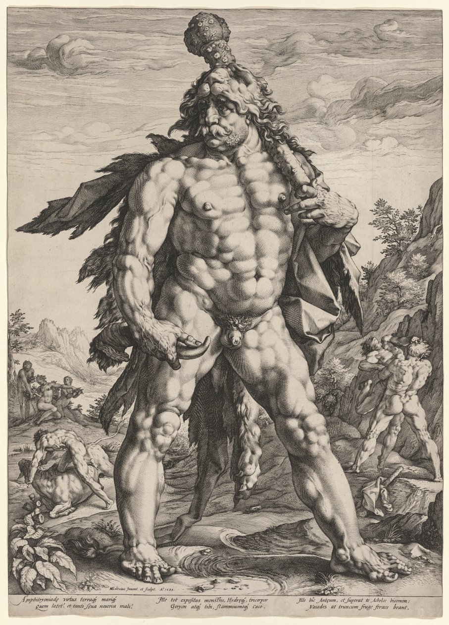 Wielki Herkules lub „Knollenman” autorstwa Hendrick Goltzius