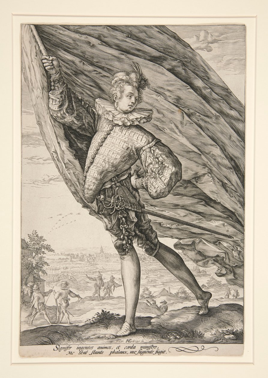 Chorąży, odwrócony w lewo autorstwa Hendrick Goltzius