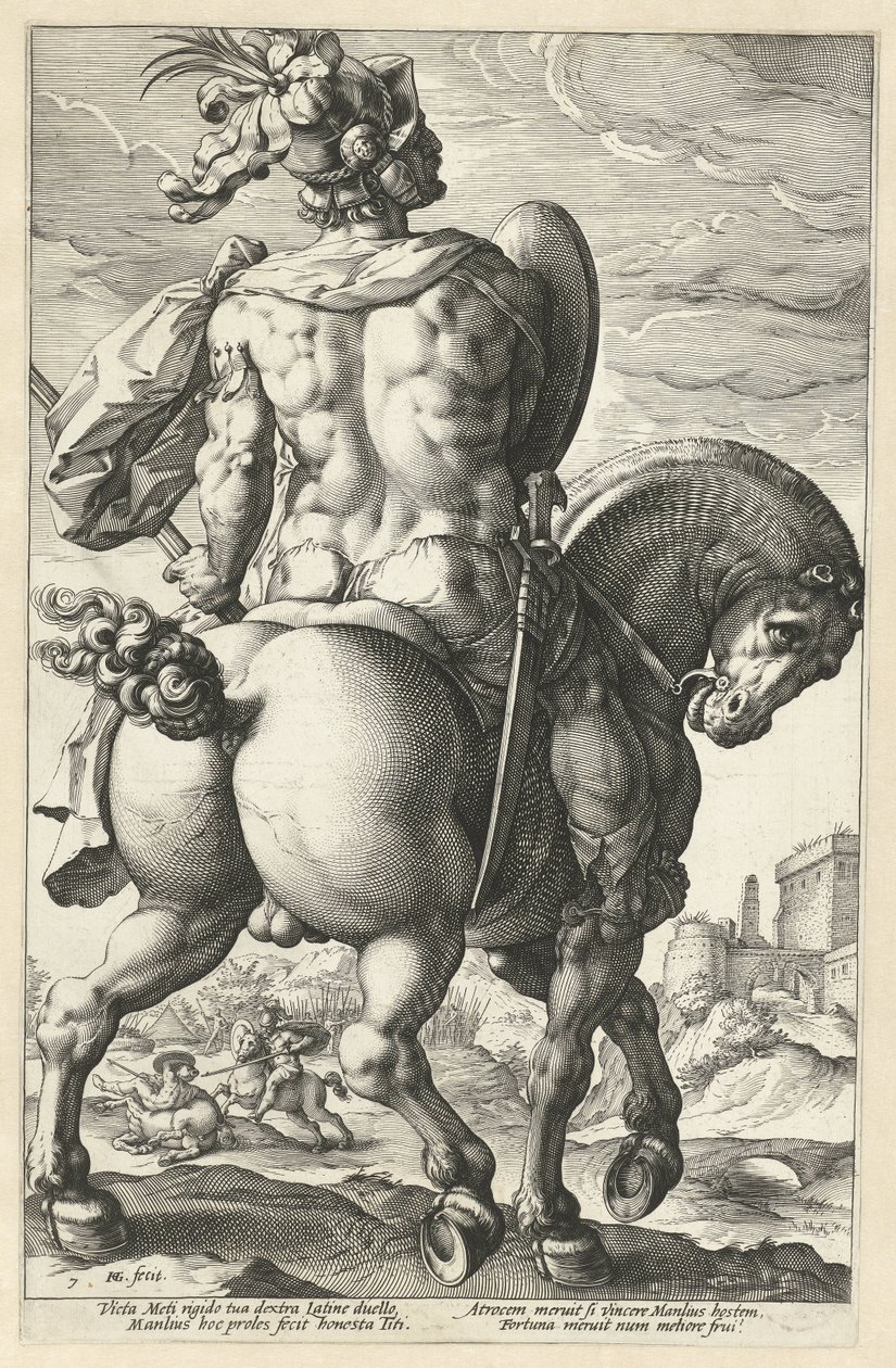 Tytus Manliusz Bohaterowie rzymscy (tytuł serii) autorstwa Hendrick Goltzius