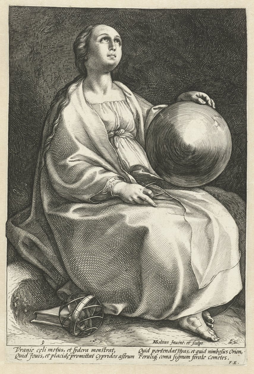 Urania Dziewięć Muz (tytuł serii) autorstwa Hendrick Goltzius