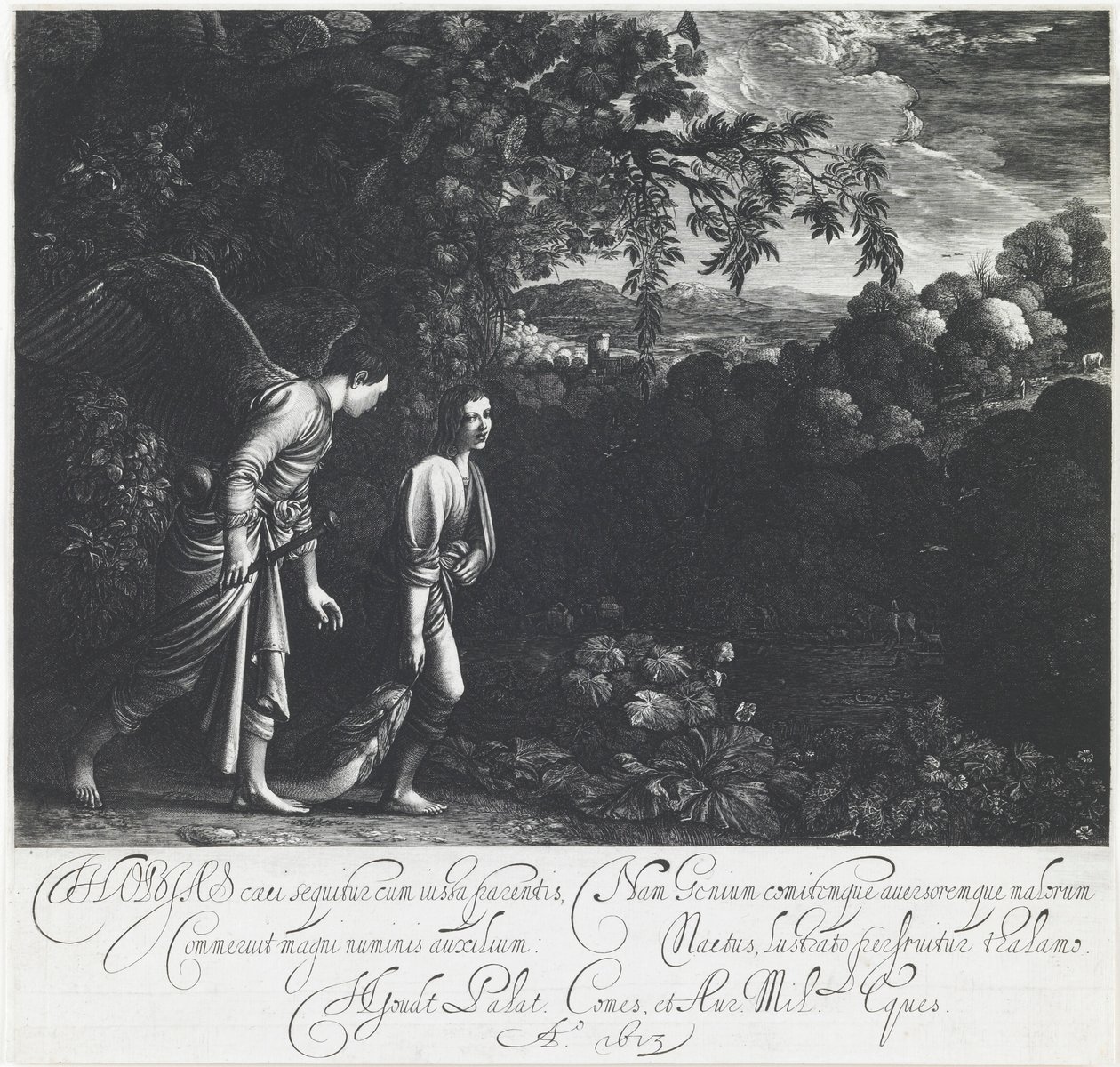 Tobiasz z Aniołem autorstwa Hendrick Goudt
