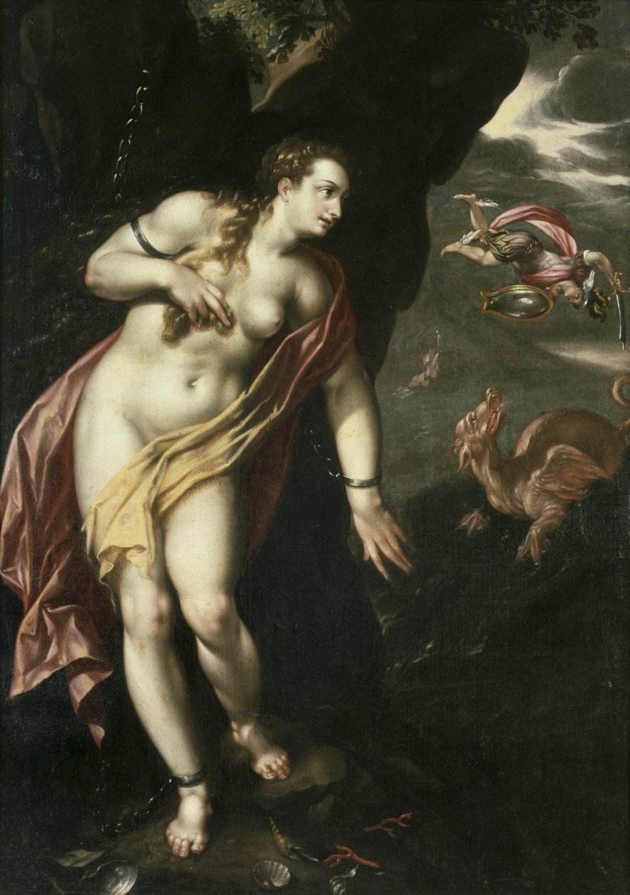 Perseusz i Andromeda, ok. 1600 autorstwa Hendrick de Clerck