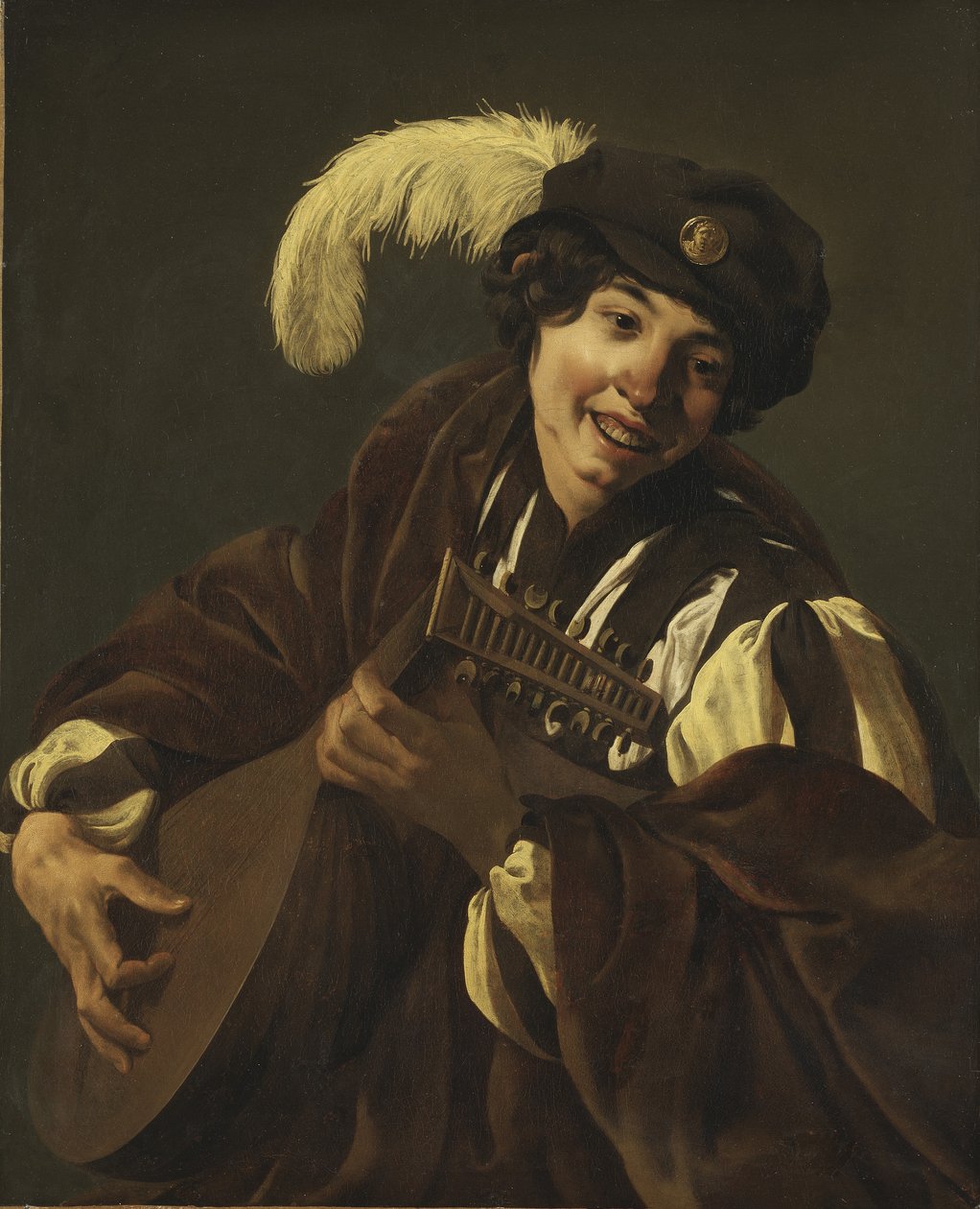 Chłopiec grający na lutni, 1620 autorstwa Hendrick ter Brugghen