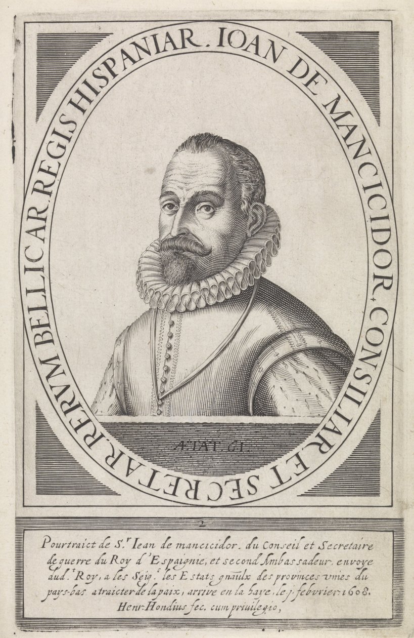 Juan de Mancicidor, z belgijskiego True Delineatio (1608) autorstwa Hendrik I Hondius
