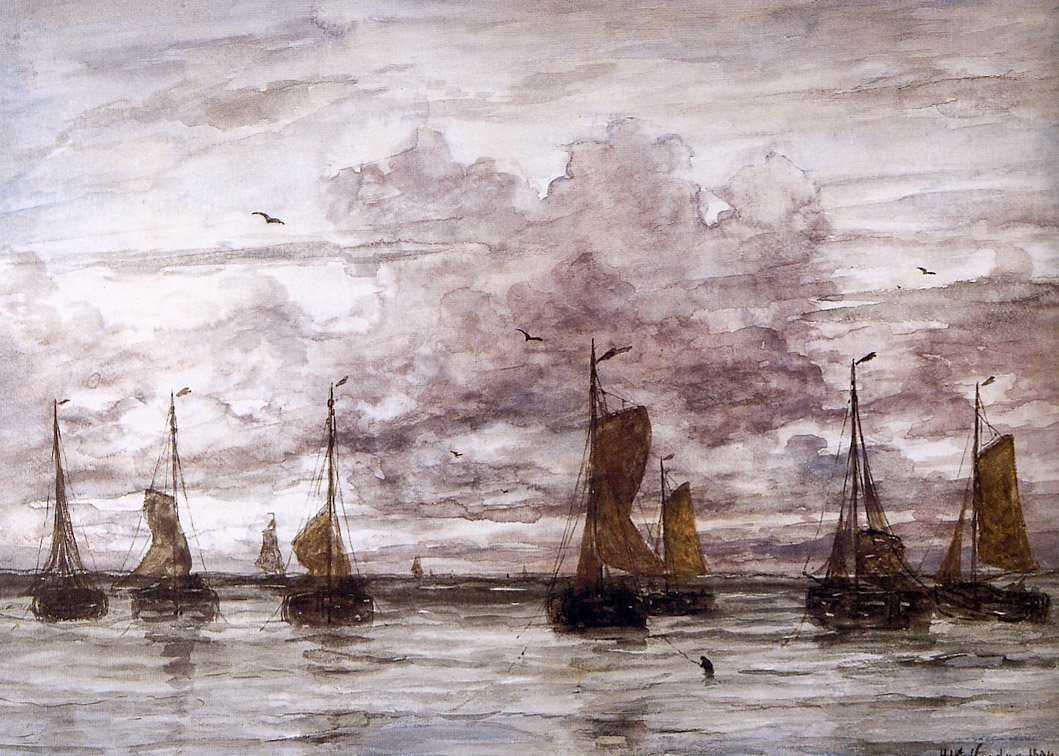 Statki na kotwicy autorstwa Hendrik Willem Mesdag
