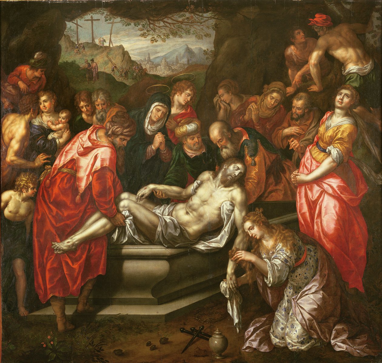 Złożenie do grobu autorstwa Hendrick de Clerck