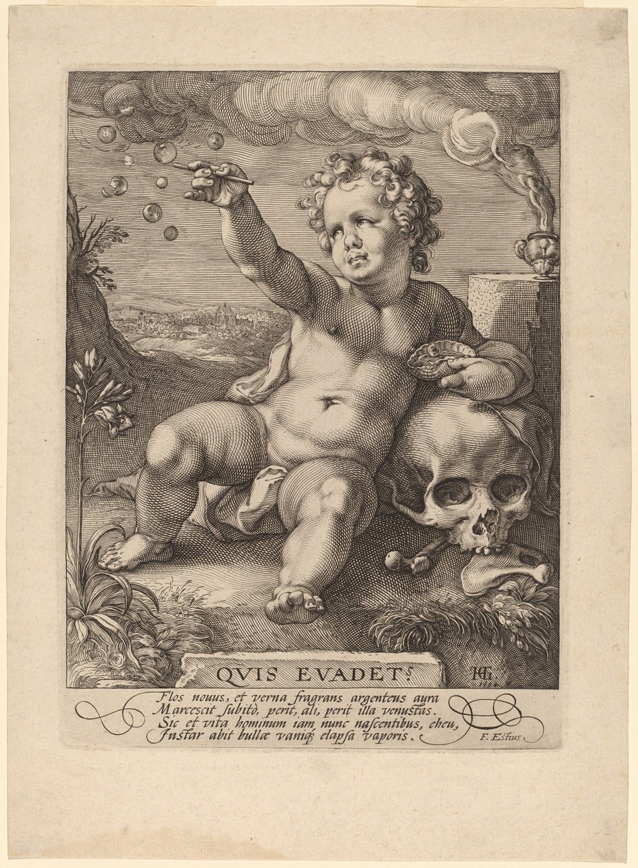 Alegoria przemijania ( „Homo Bulla”) autorstwa Hendrik Goltzius