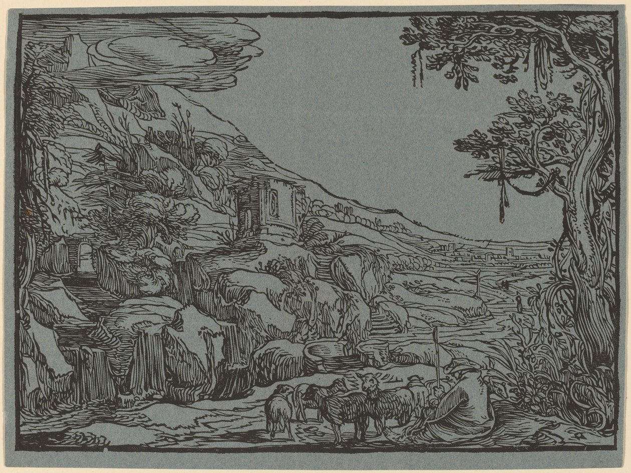 Krajobraz Arkadii autorstwa Hendrik Goltzius