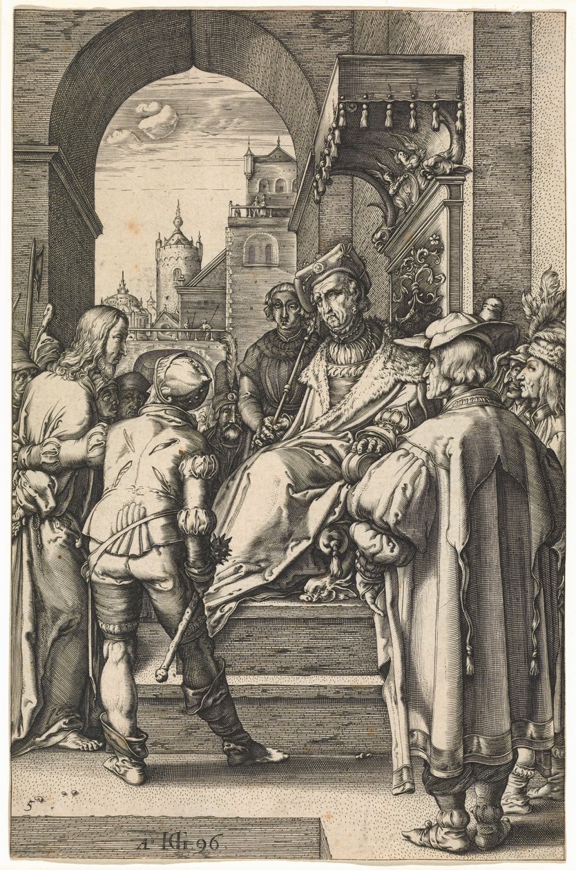Chrystus przed Piłatem, po 1596 (rycina) autorstwa Hendrik Goltzius
