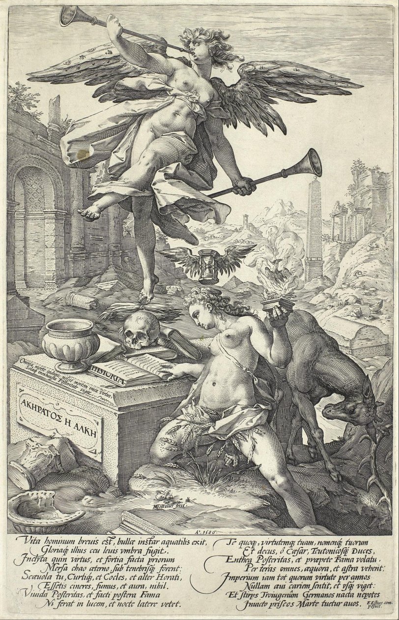 Sława i historia autorstwa Hendrik Goltzius