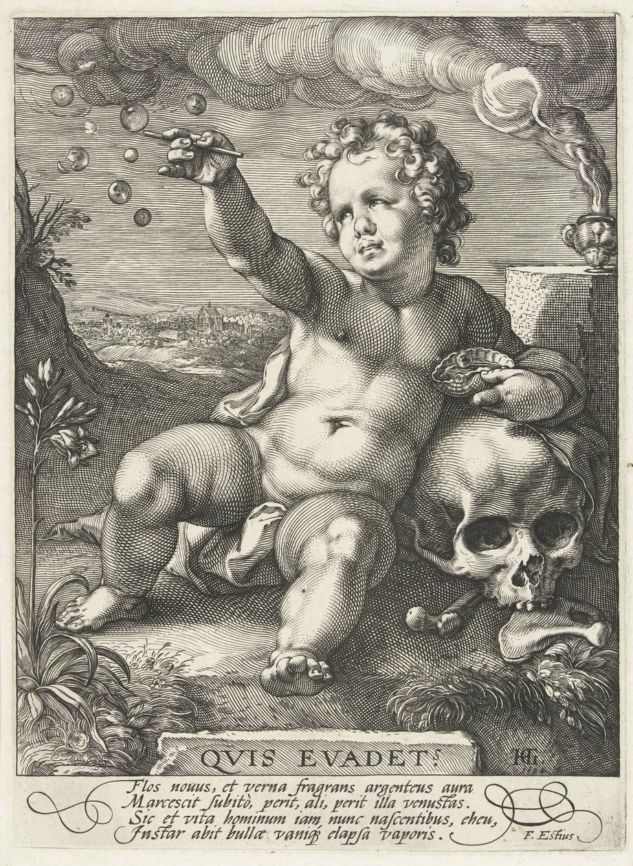 Homo Bulla, 1594 autorstwa Hendrik Goltzius