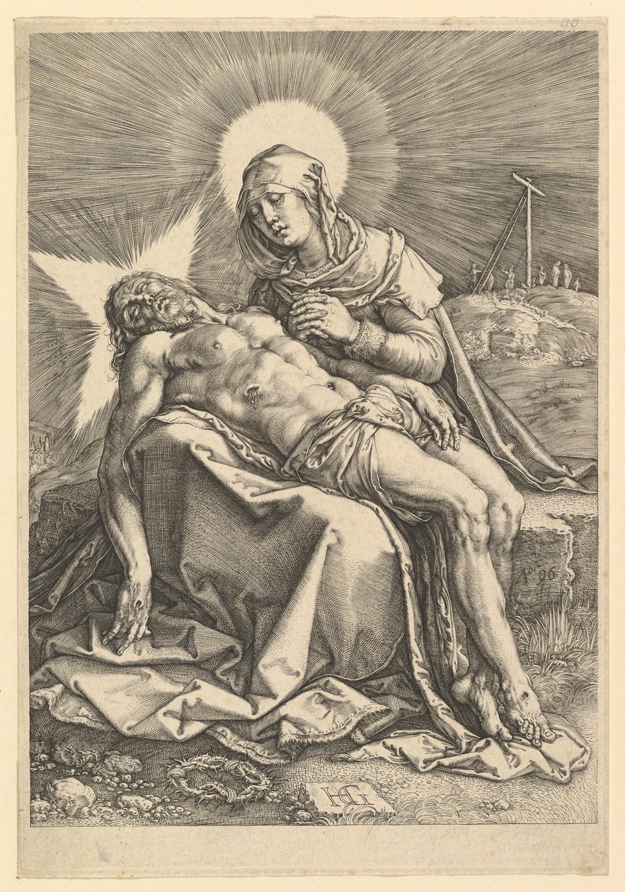 Pieta, 1596. autorstwa Hendrik Goltzius