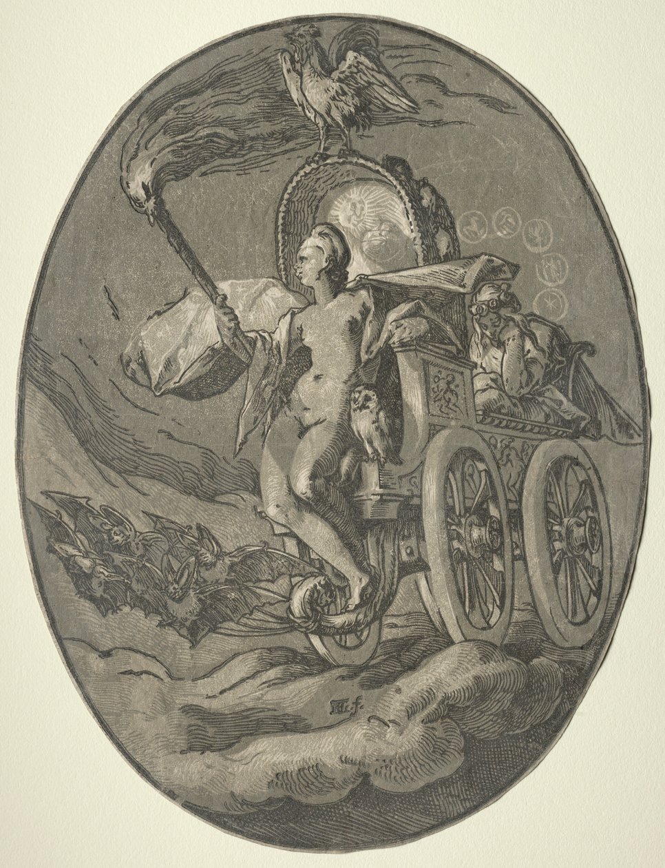 Siedem Bóstw: Noc Nox, 1588-1590. autorstwa Hendrik Goltzius