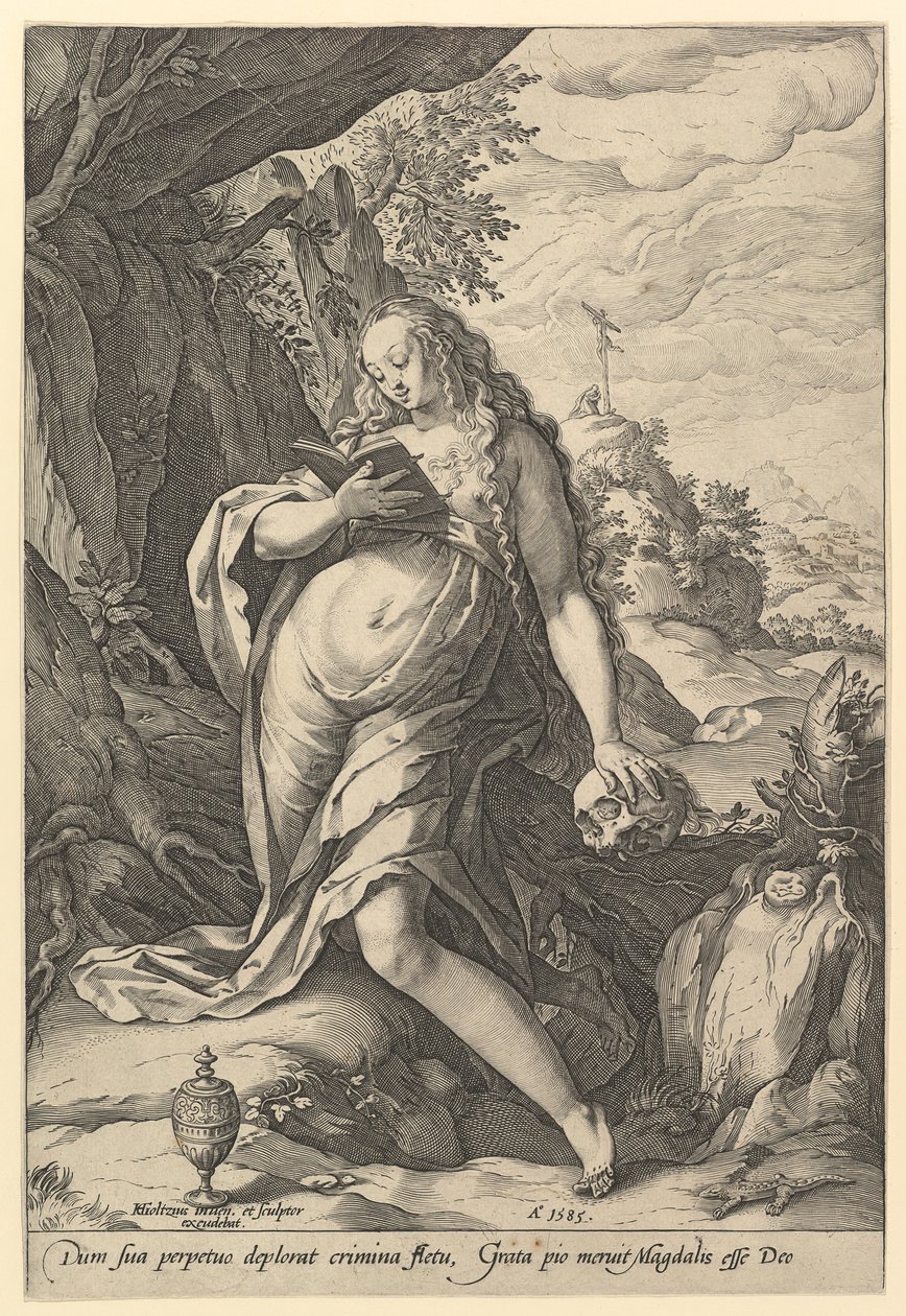 Św. Maria Magdalena Penitent, 1585. autorstwa Hendrik Goltzius