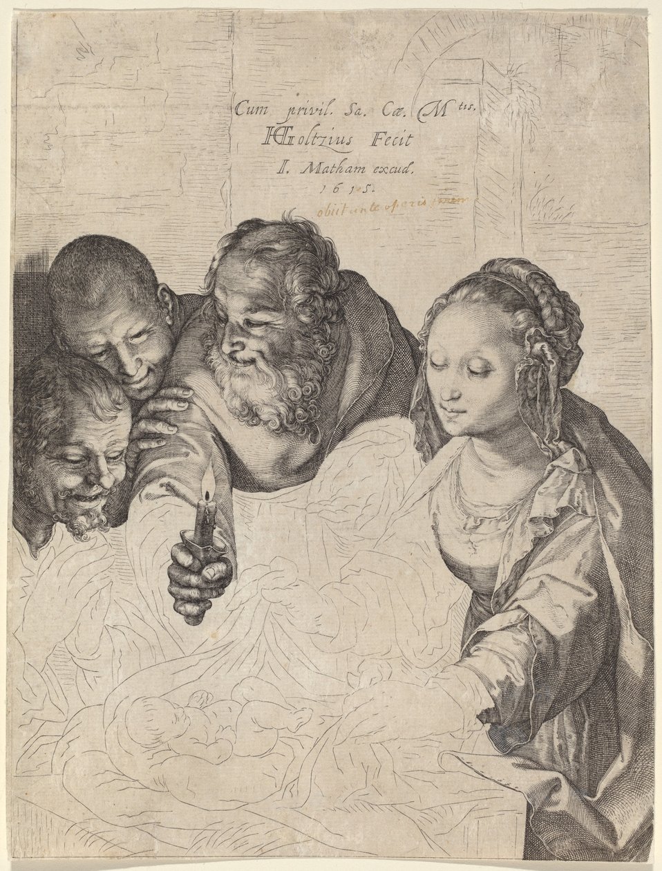 Adoracja pasterzy autorstwa Hendrik Goltzius