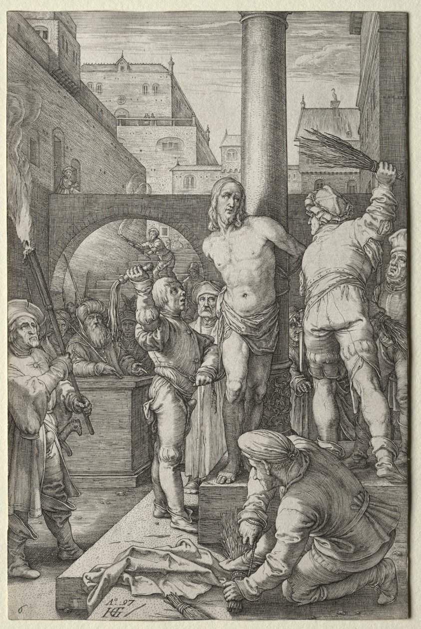Biczowanie z Pasji. autorstwa Hendrik Goltzius
