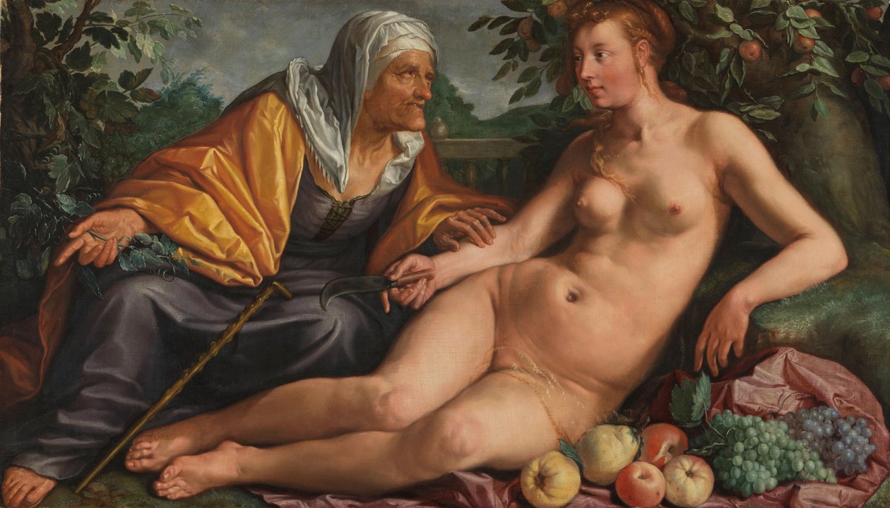 Vertumnus i Pomona, 1613 autorstwa Hendrik Goltzius