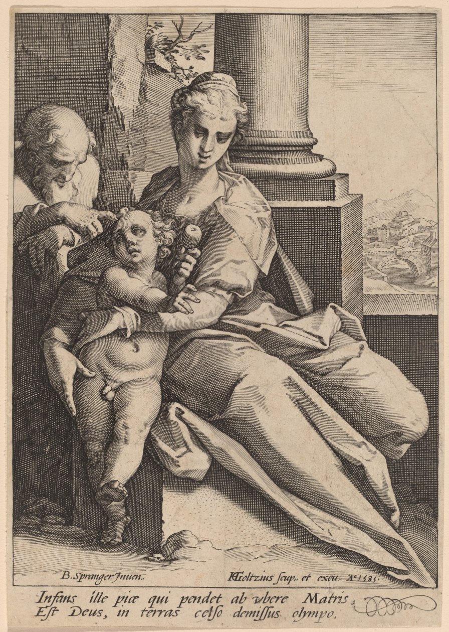 Święta Rodzina autorstwa Hendrik Goltzius after Bartholomaeus Spranger