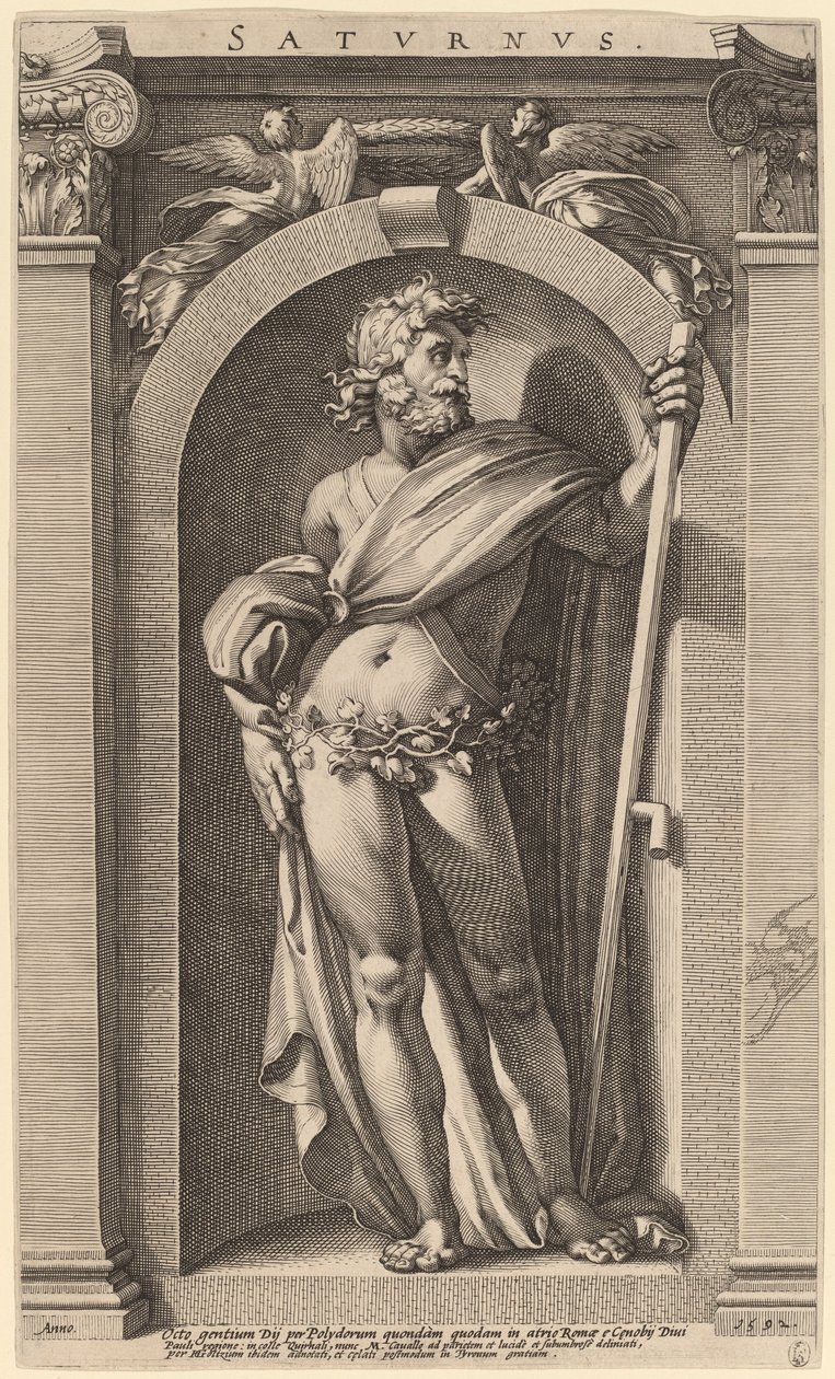 Saturn autorstwa Hendrik Goltzius after Polidoro da Caravaggio